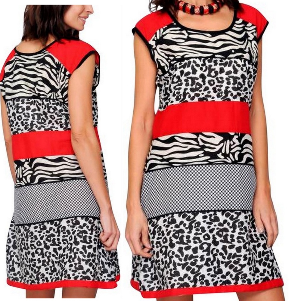 Animal Prints Color Block Pencil Sexy Dress